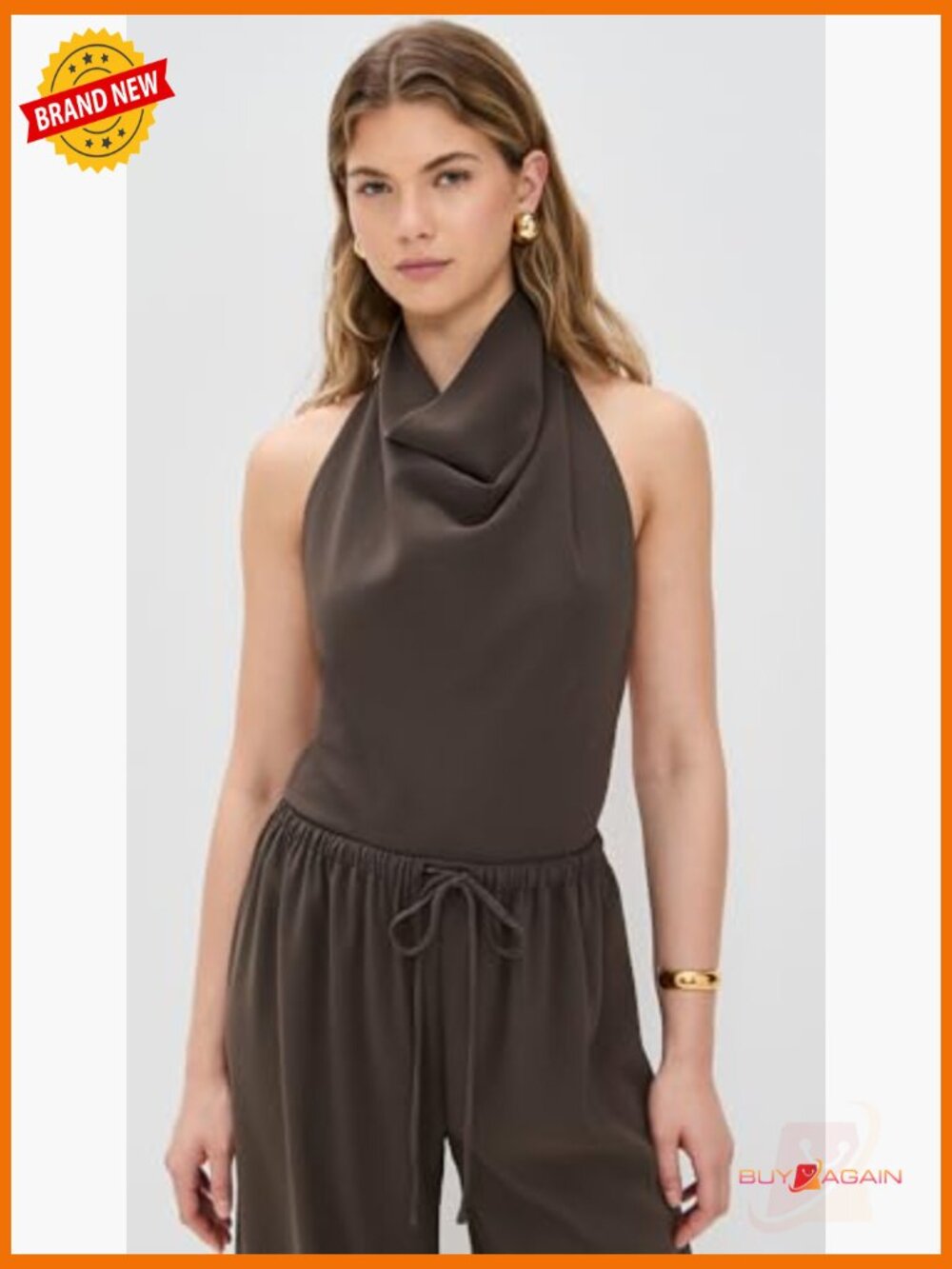Vintage Crepe Bodysuit Cowl Neck Sleeveless Size Medium - Picture 2 of 6